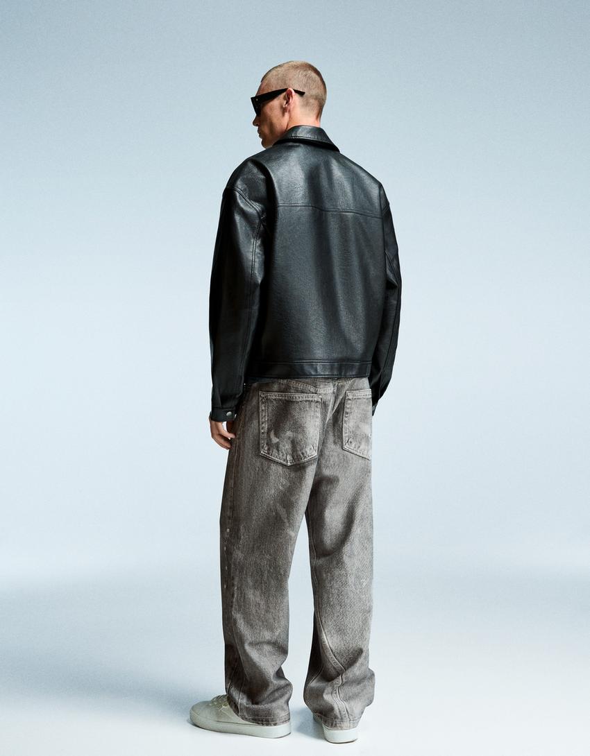 Baggy printed jeans-Black-1