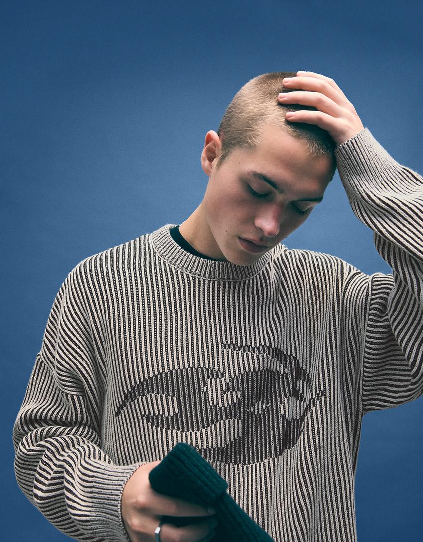 Printed sweater-Grey