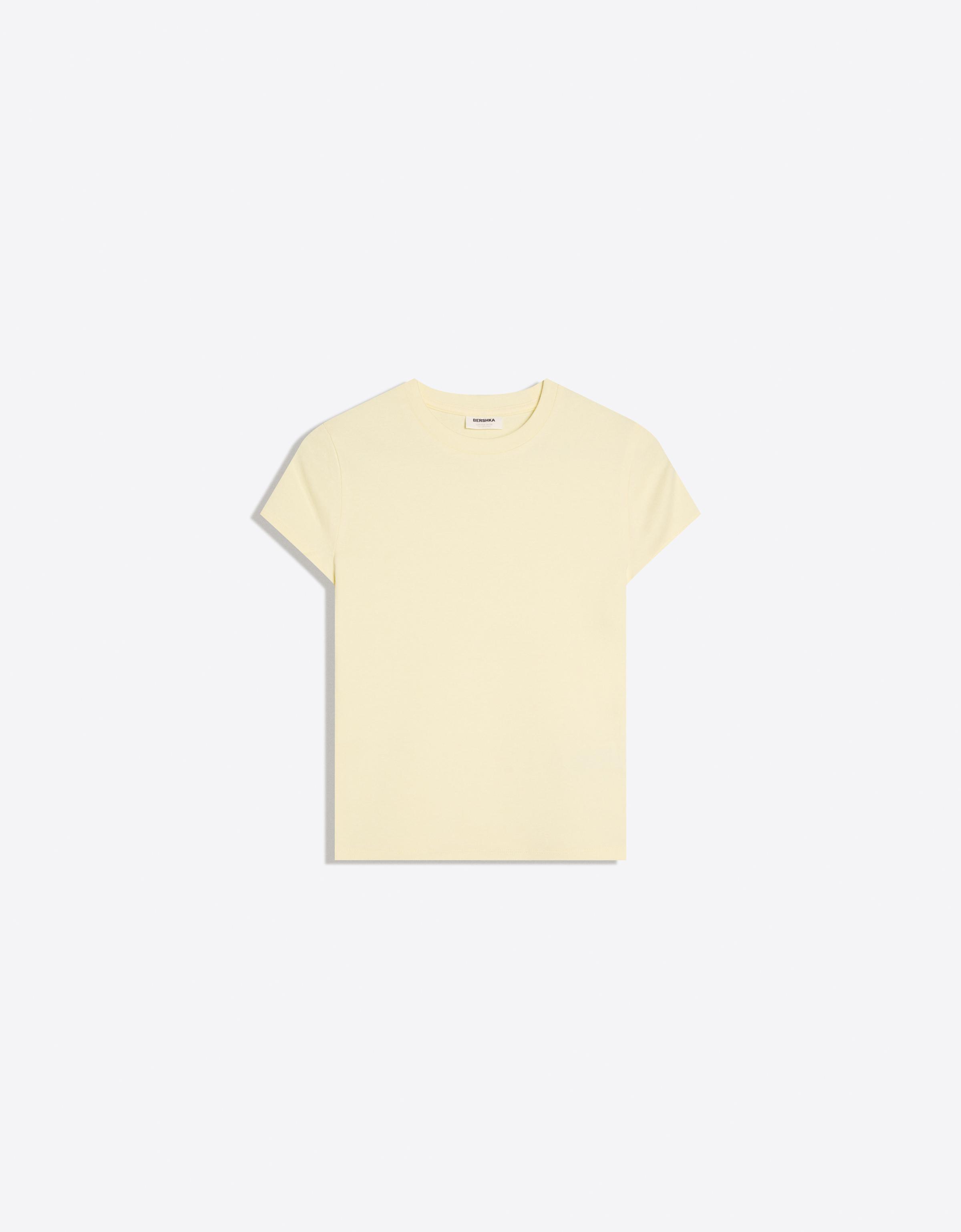 Short sleeve round neck T-shirt — Yellow