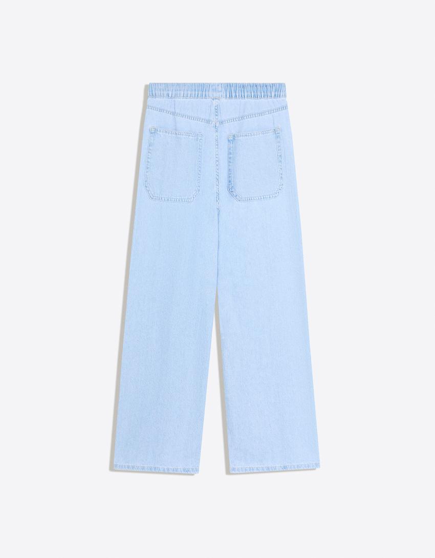 Straight jogger jeans-Light blue