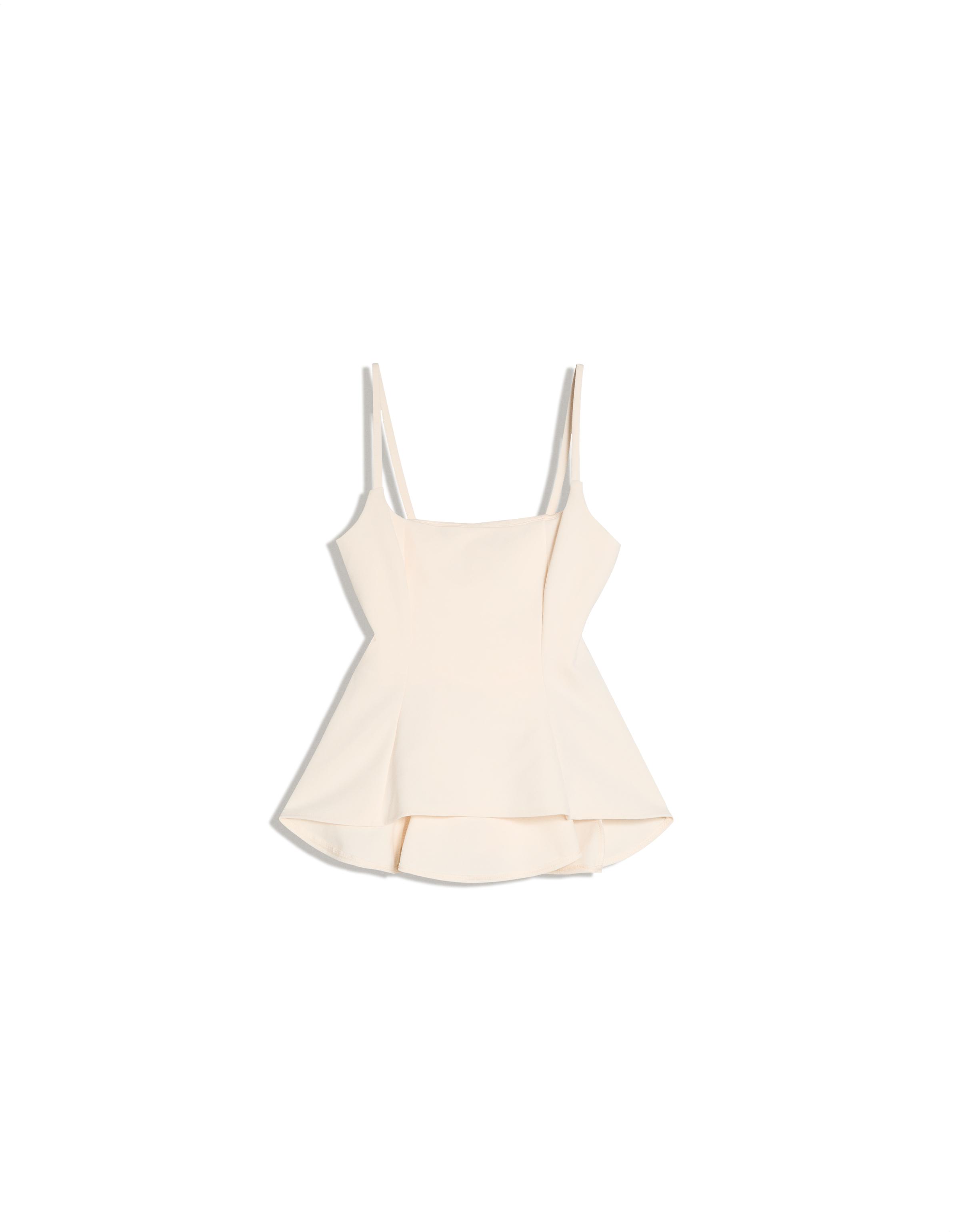 Ruffle strappy top — Cream
