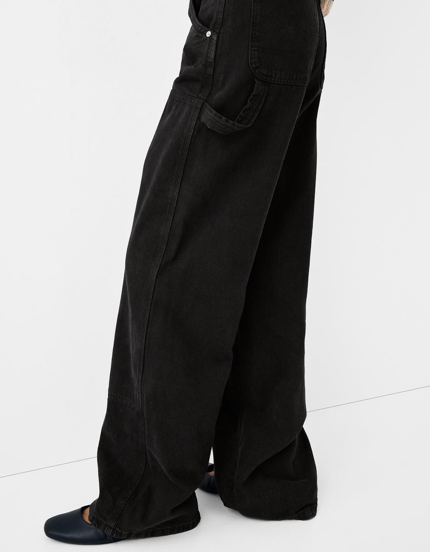 سروال عمالي ريفي تويل-رمادي-3