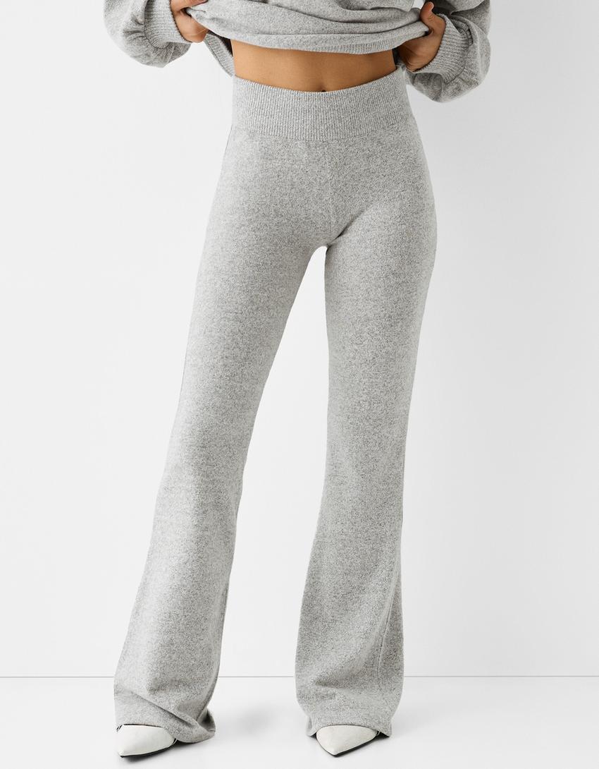 سروال محاك واسع من الأسفل-رمادي-1