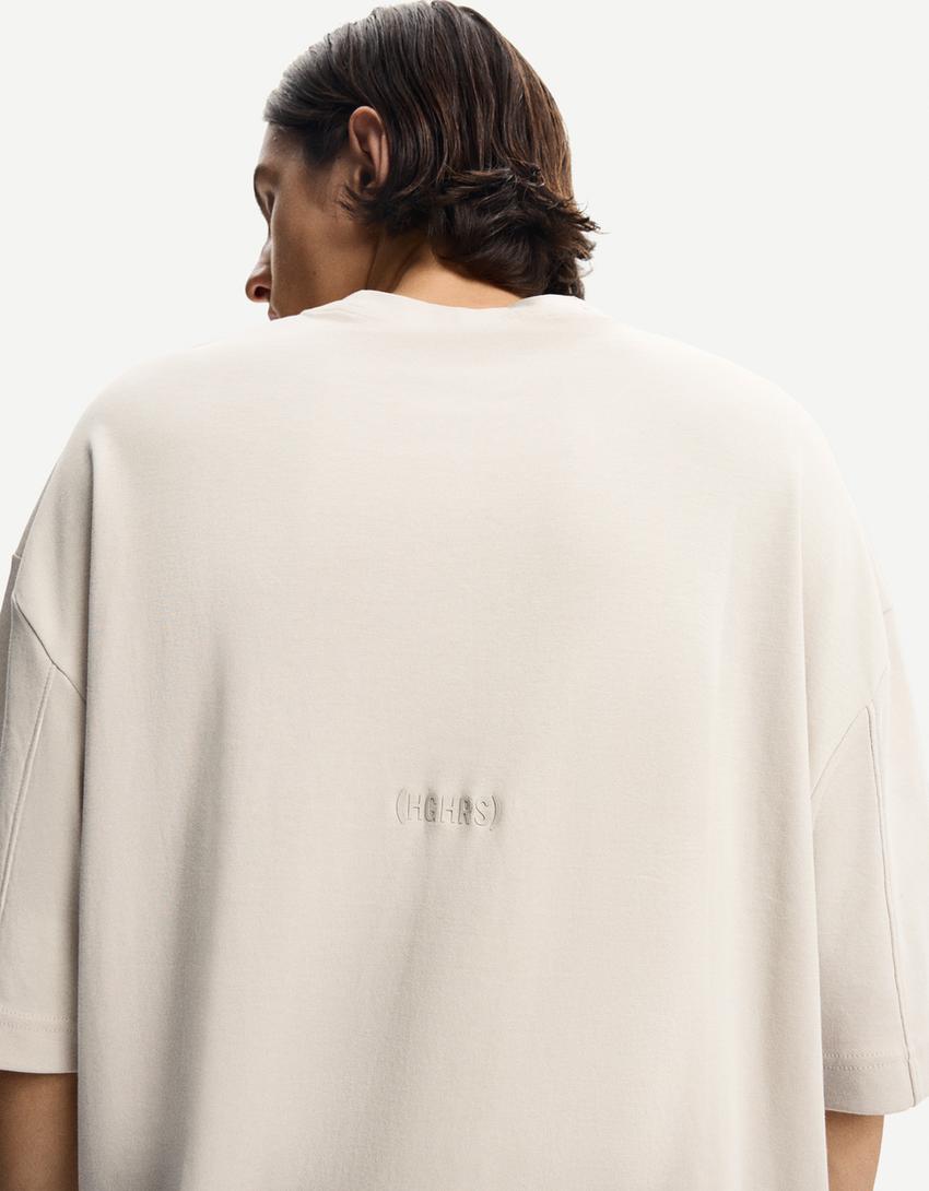 Boxy short sleeve T-shirt-Stone
