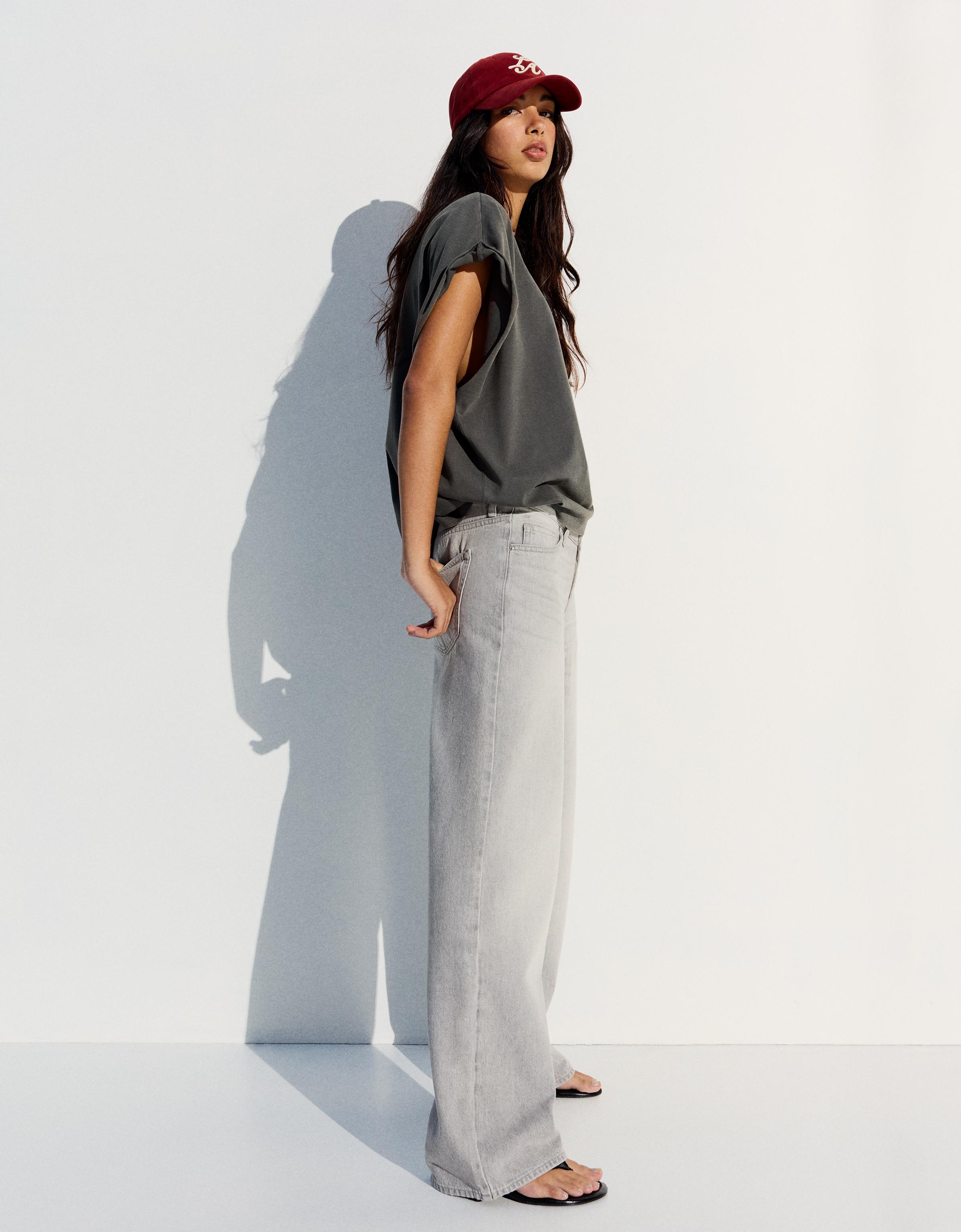 Low-rise straight jeans — Grey