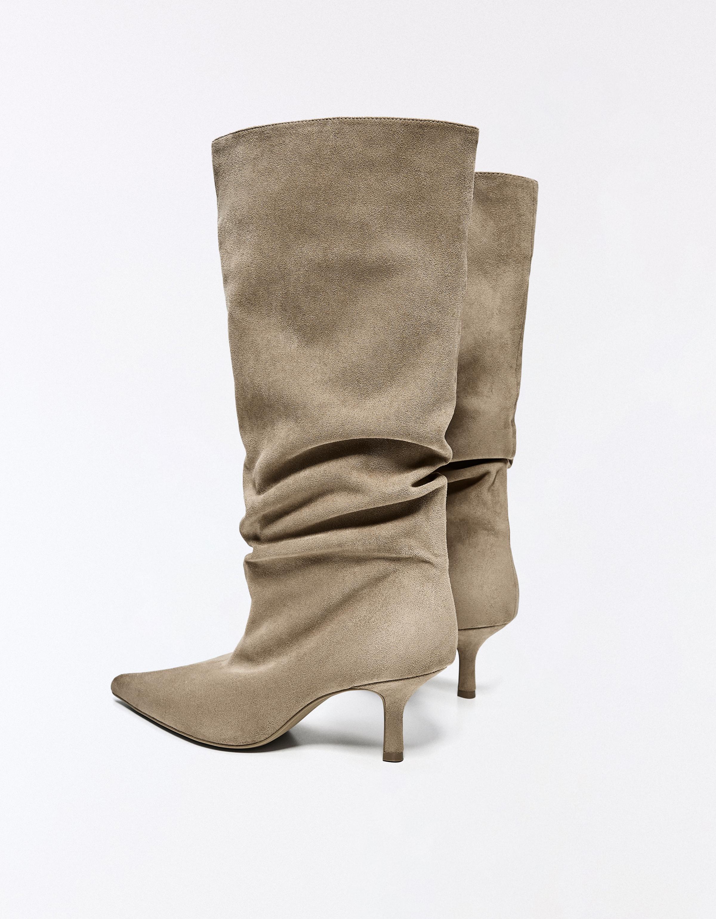 Kitten heel boots — BEIGE