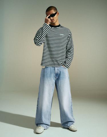 Patchwork barrel jeans — Light blue 1