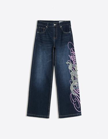 Embroidered baggy jeans — Blue 6