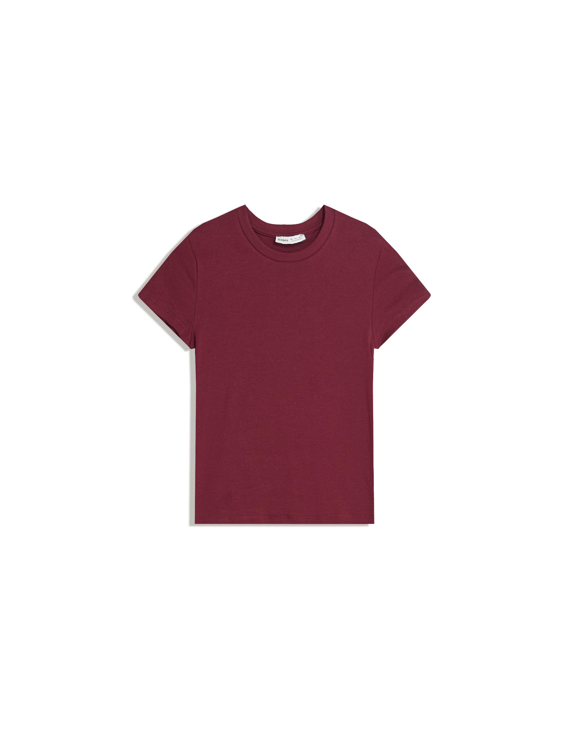 Short sleeve round neck T-shirt — Burgundy