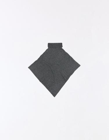 High neck knit poncho — Grey 6
