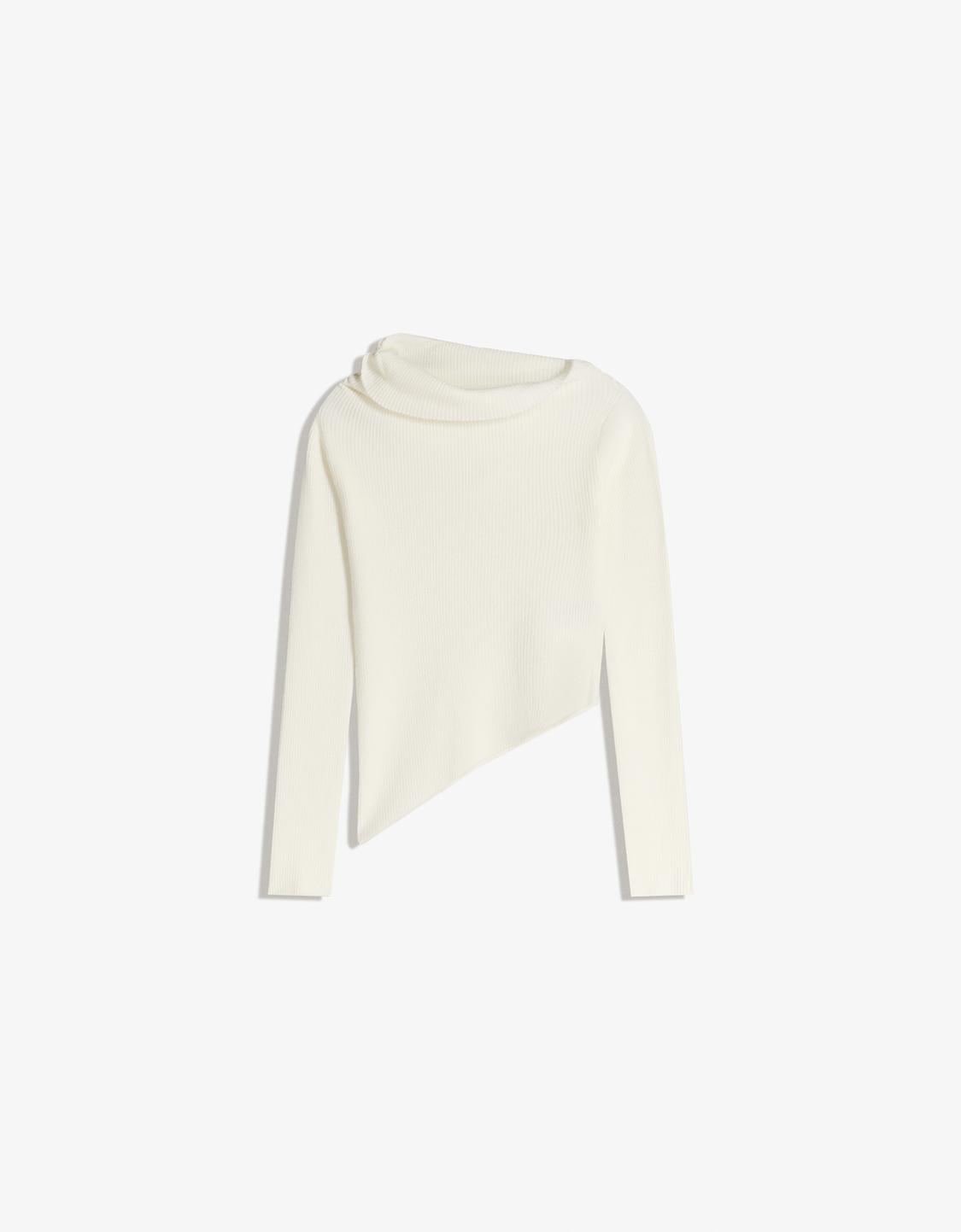 Asymmetric gathered sweater
