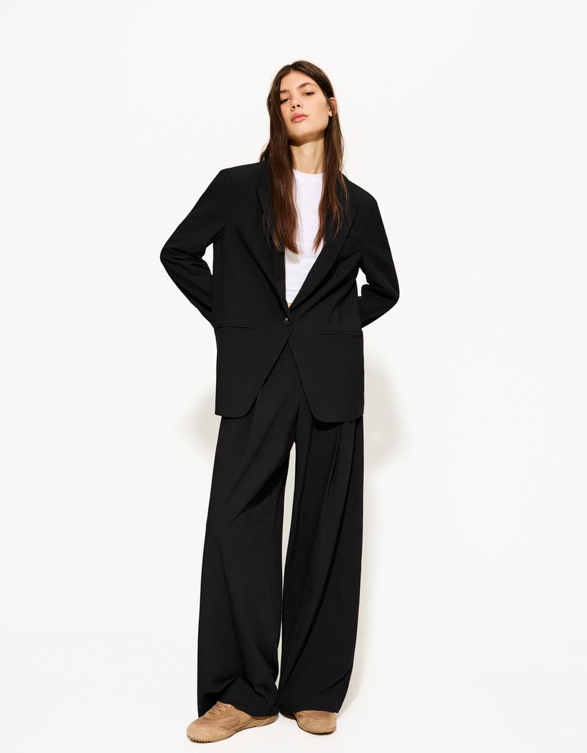 Basic blazer-Zwart