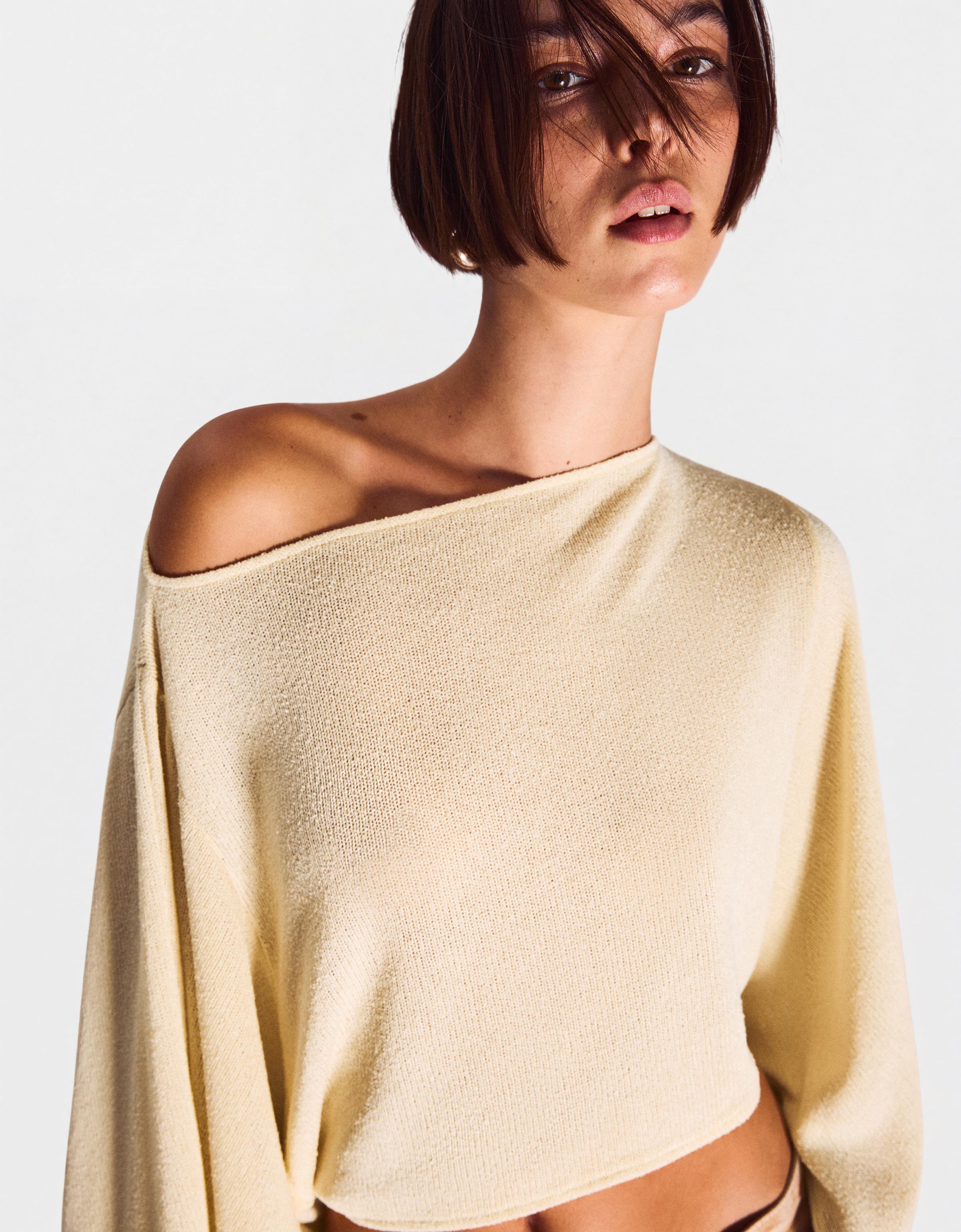 Uzun kollu pelerin kazak - Görsel 23