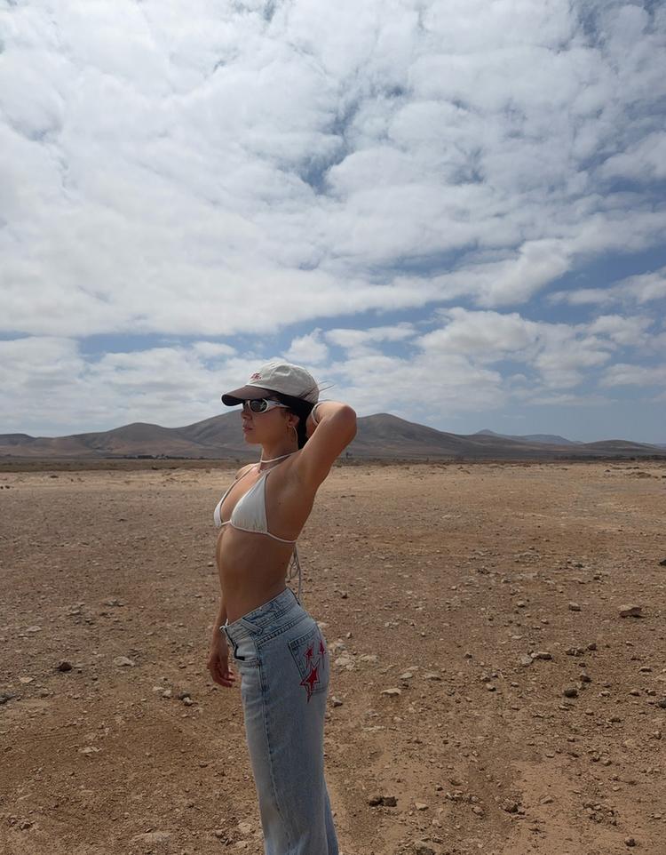 Star print baggy jeans