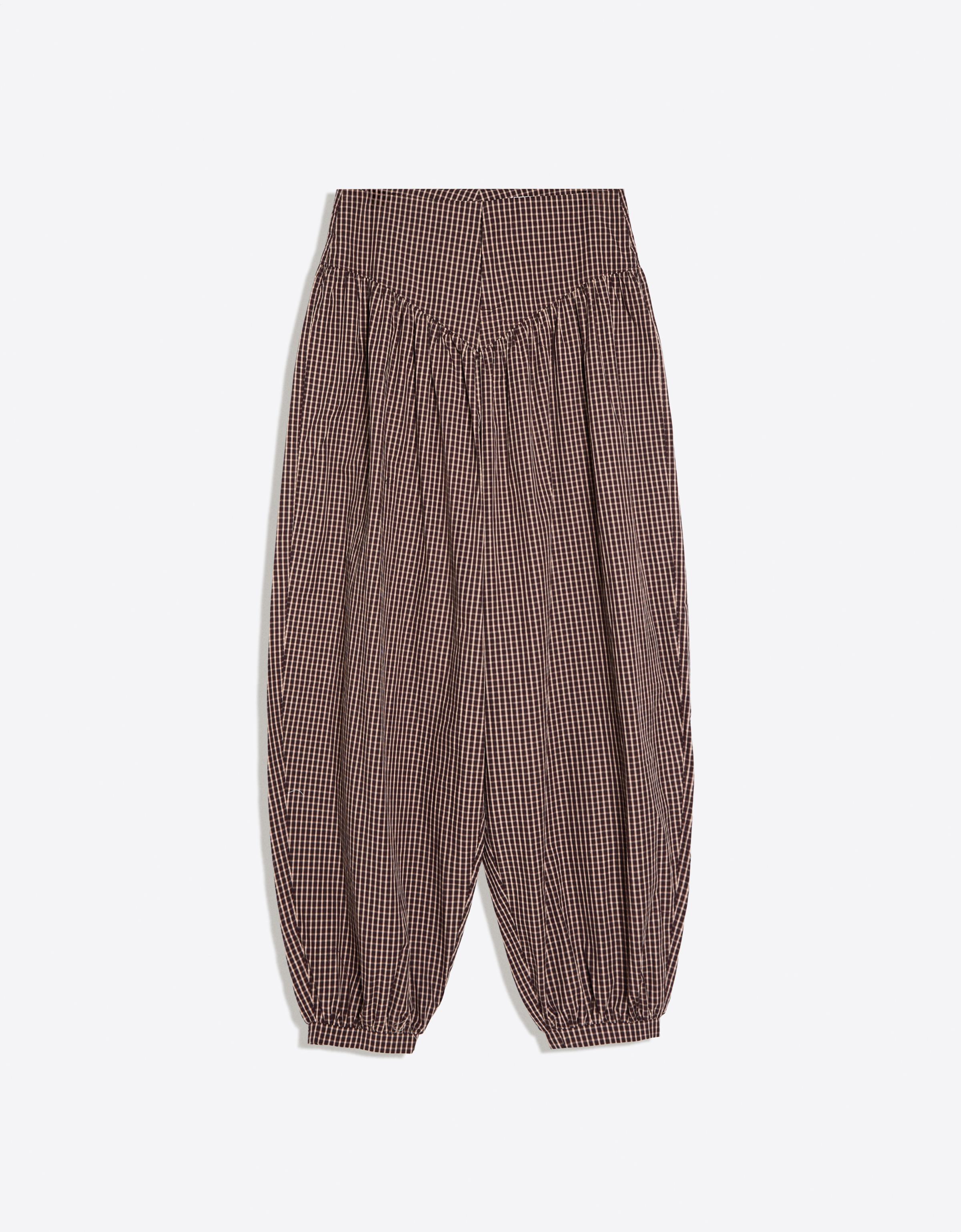 Sarouel trousers with gathered waist — Maroon