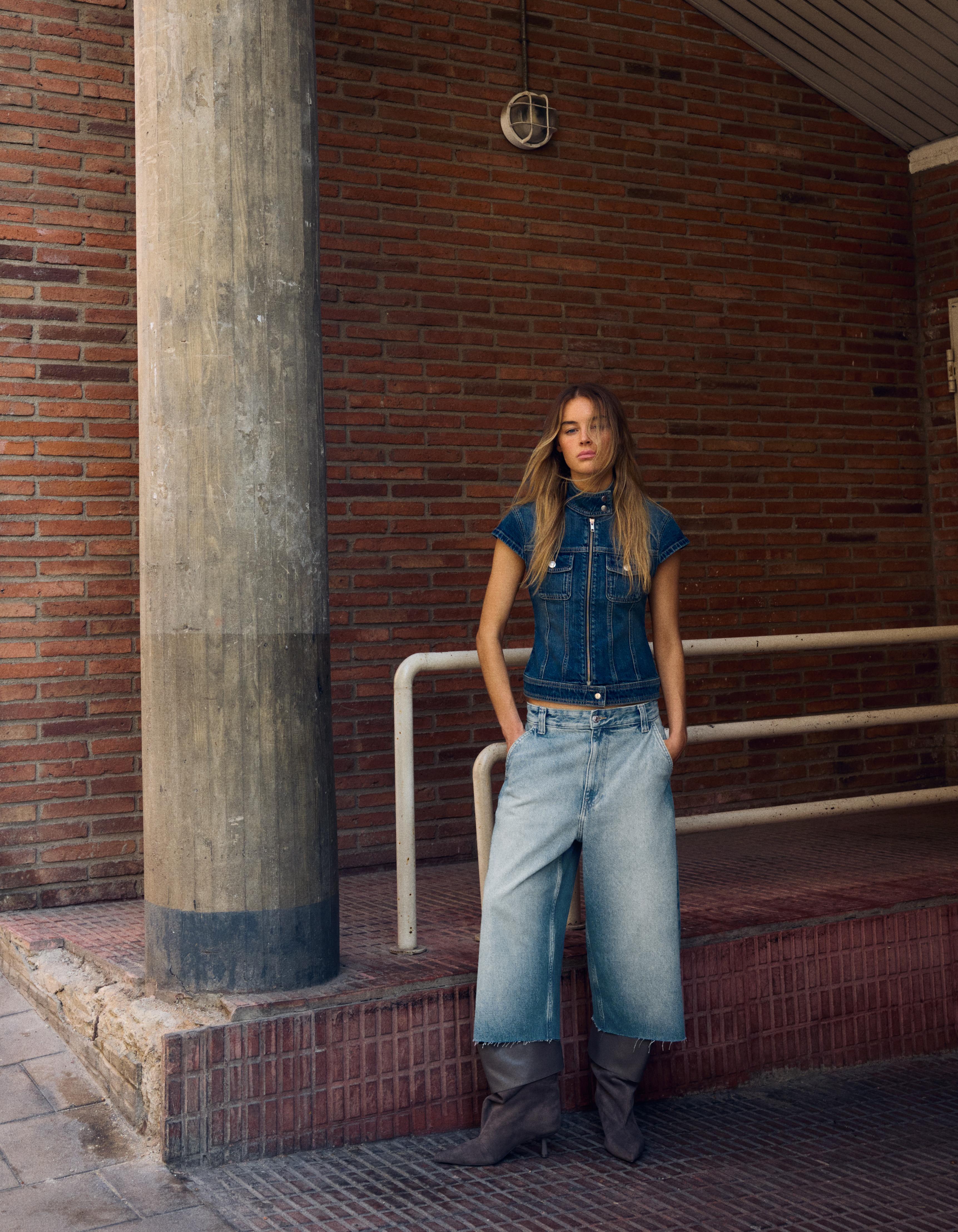 Denim skater jorts — Green