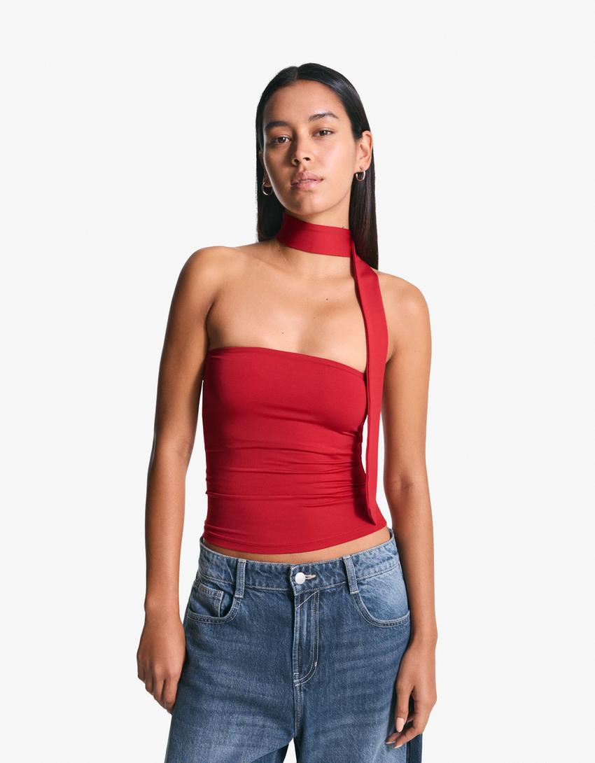 Top bandeau pañuelo-Rojo