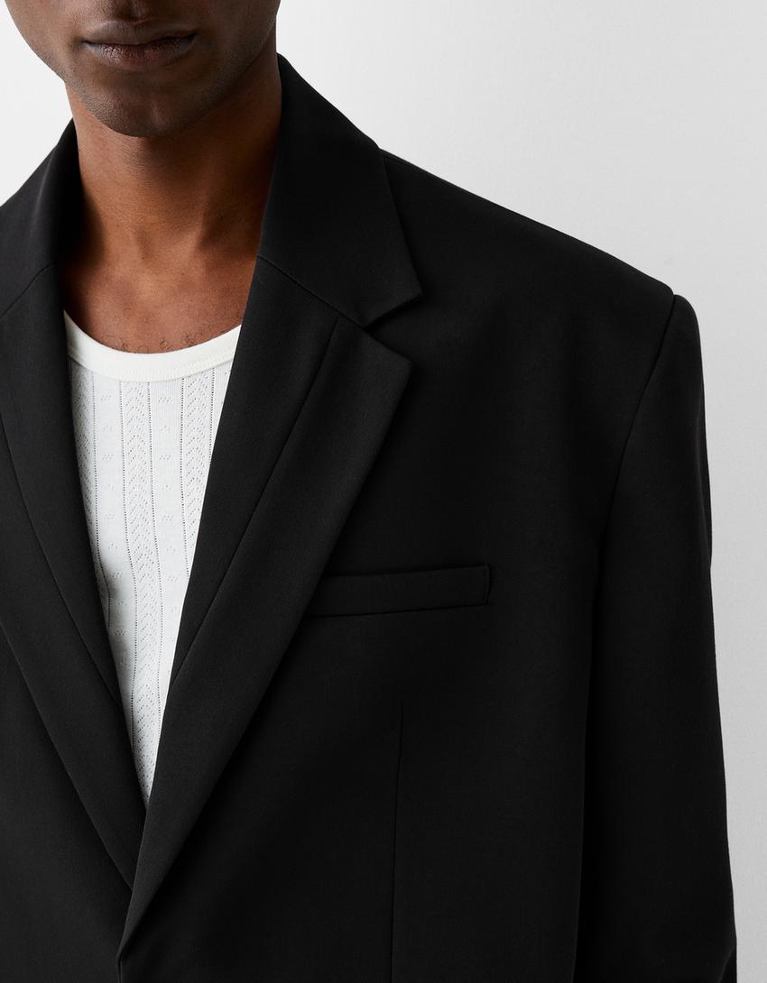 Cropped blazer-Black