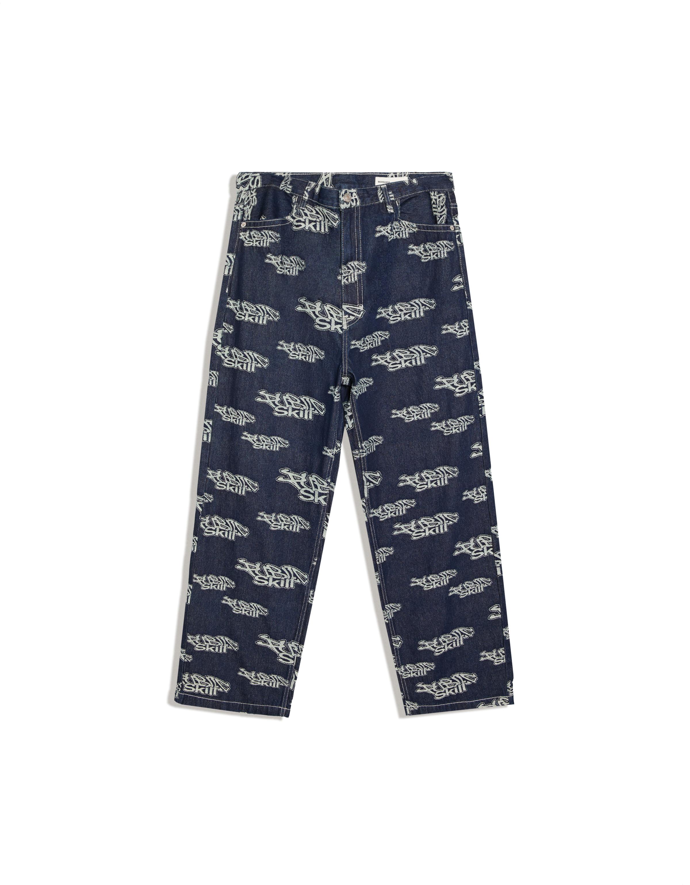 Jacquard trousers — Navy