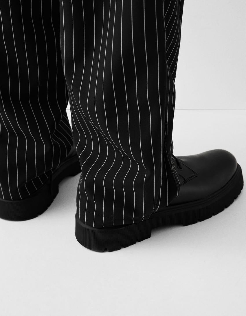 Pantalon balloon rayures tennis-Noir-6