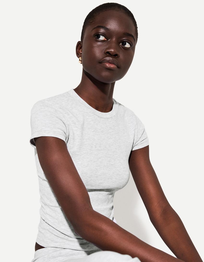 Ensemble top et pantalon flare-Gris-2