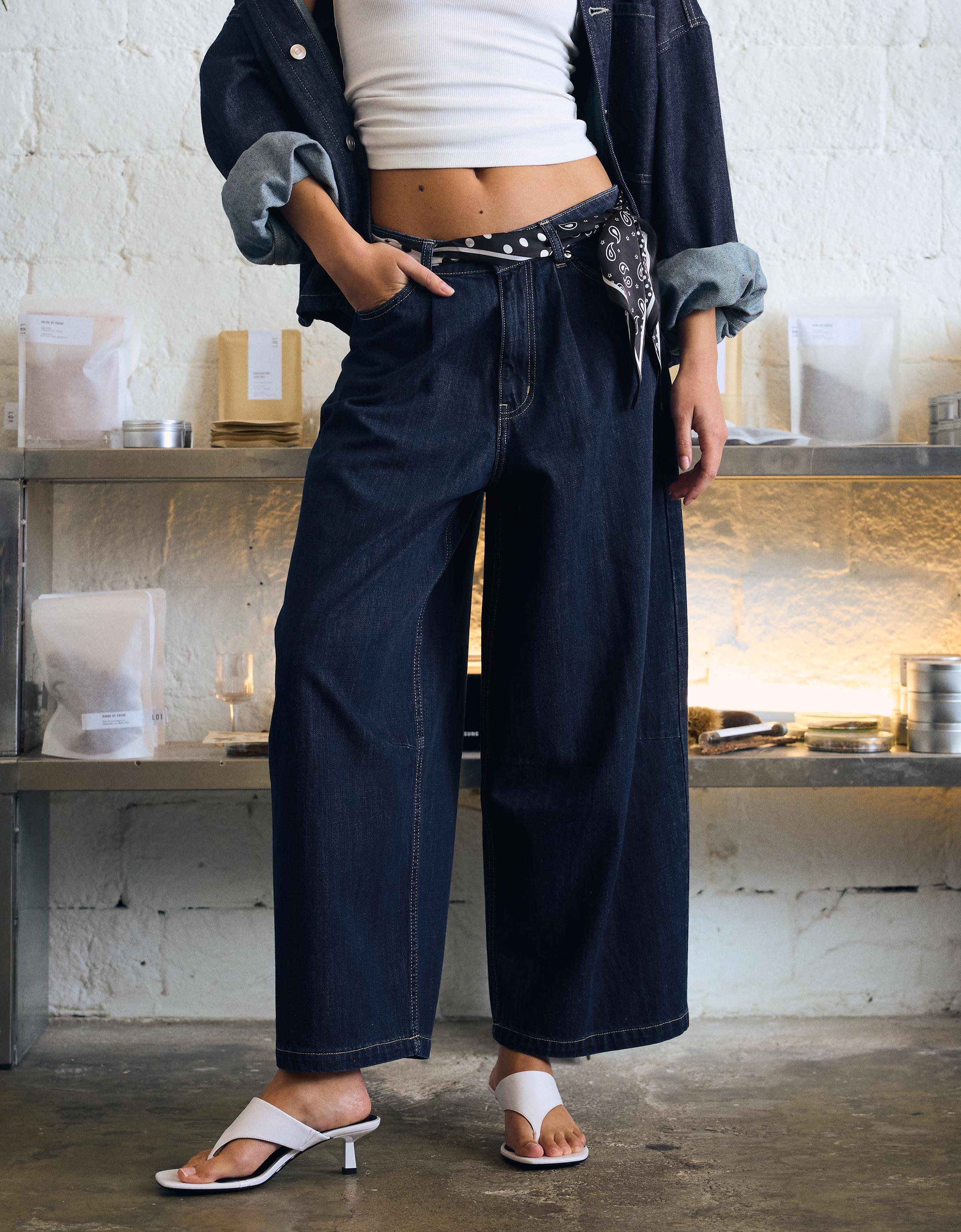 Crop barrel fit jean - Görsel 26