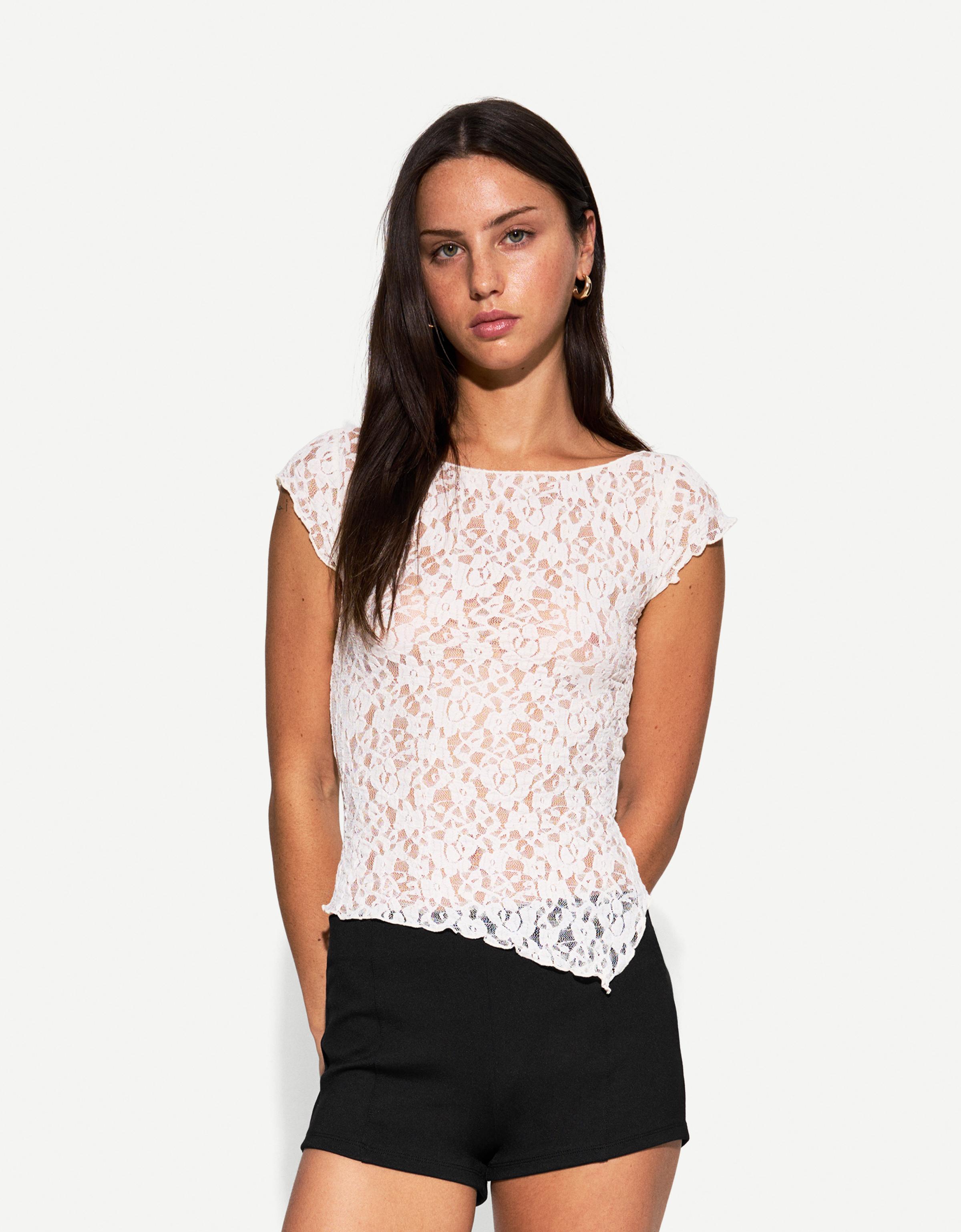 Short taille haute imprimé fleuri Bazil - Bleu - SUNCOO - Prix doux
