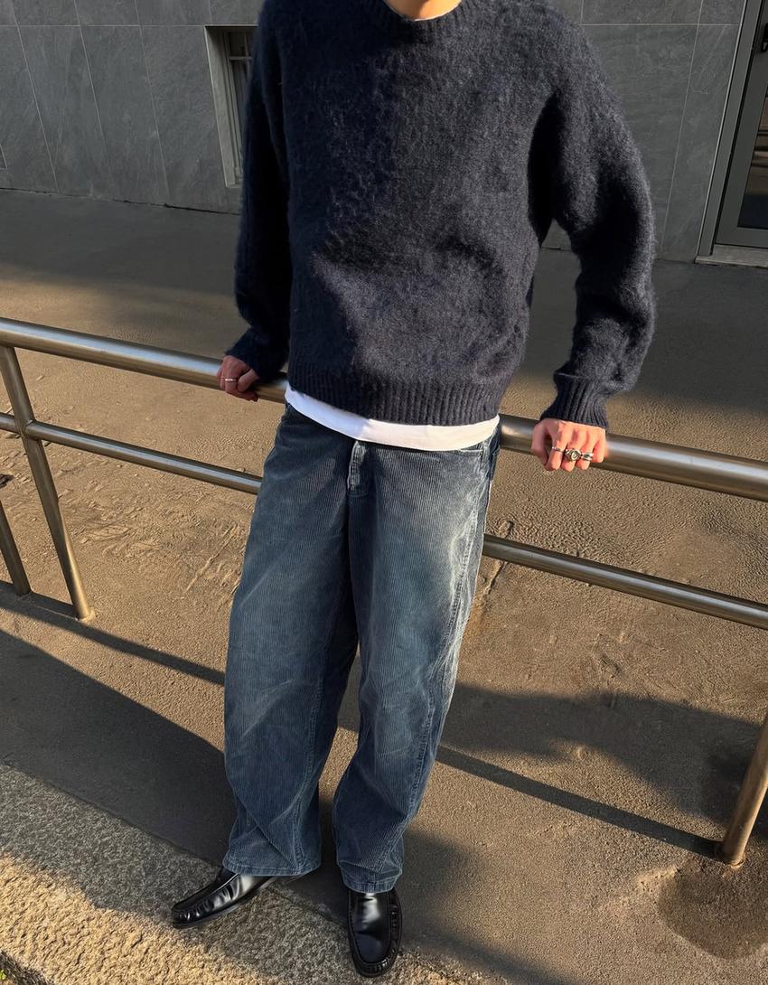 Super Baggy Cordhose-Blau