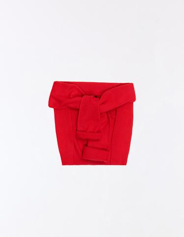 Sleeve-effect knitted scarf — Red 3