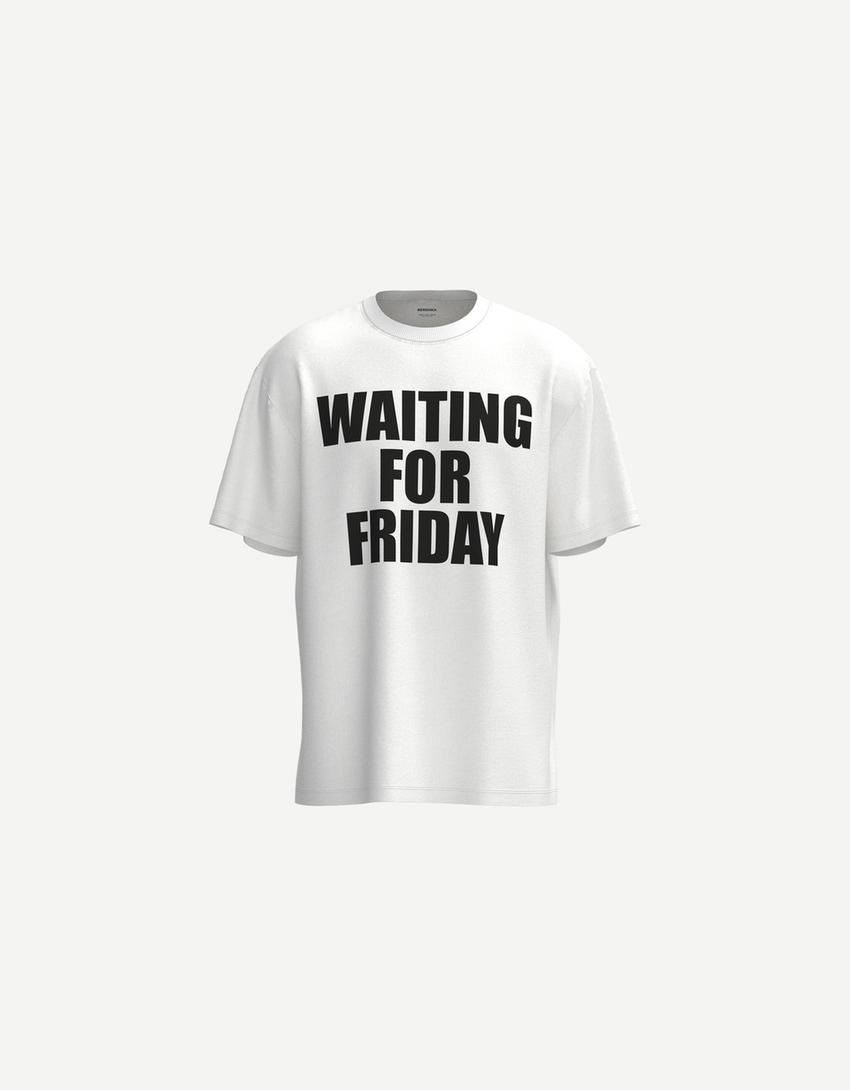 Short sleeve T-shirt with print-White-5