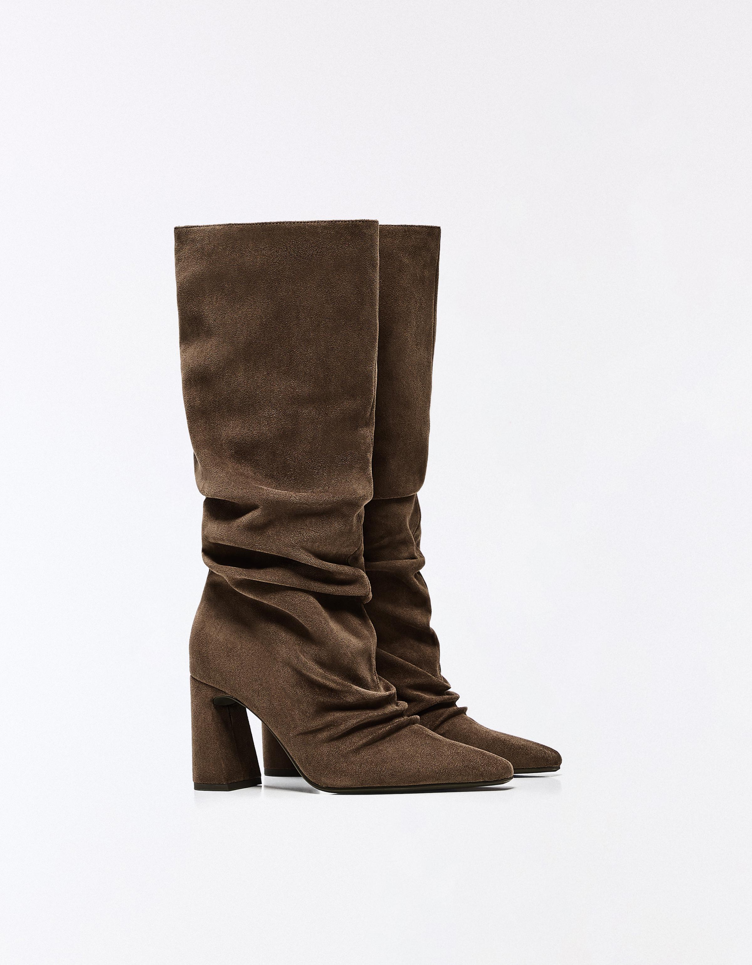 Slouchy heel boots — SAND