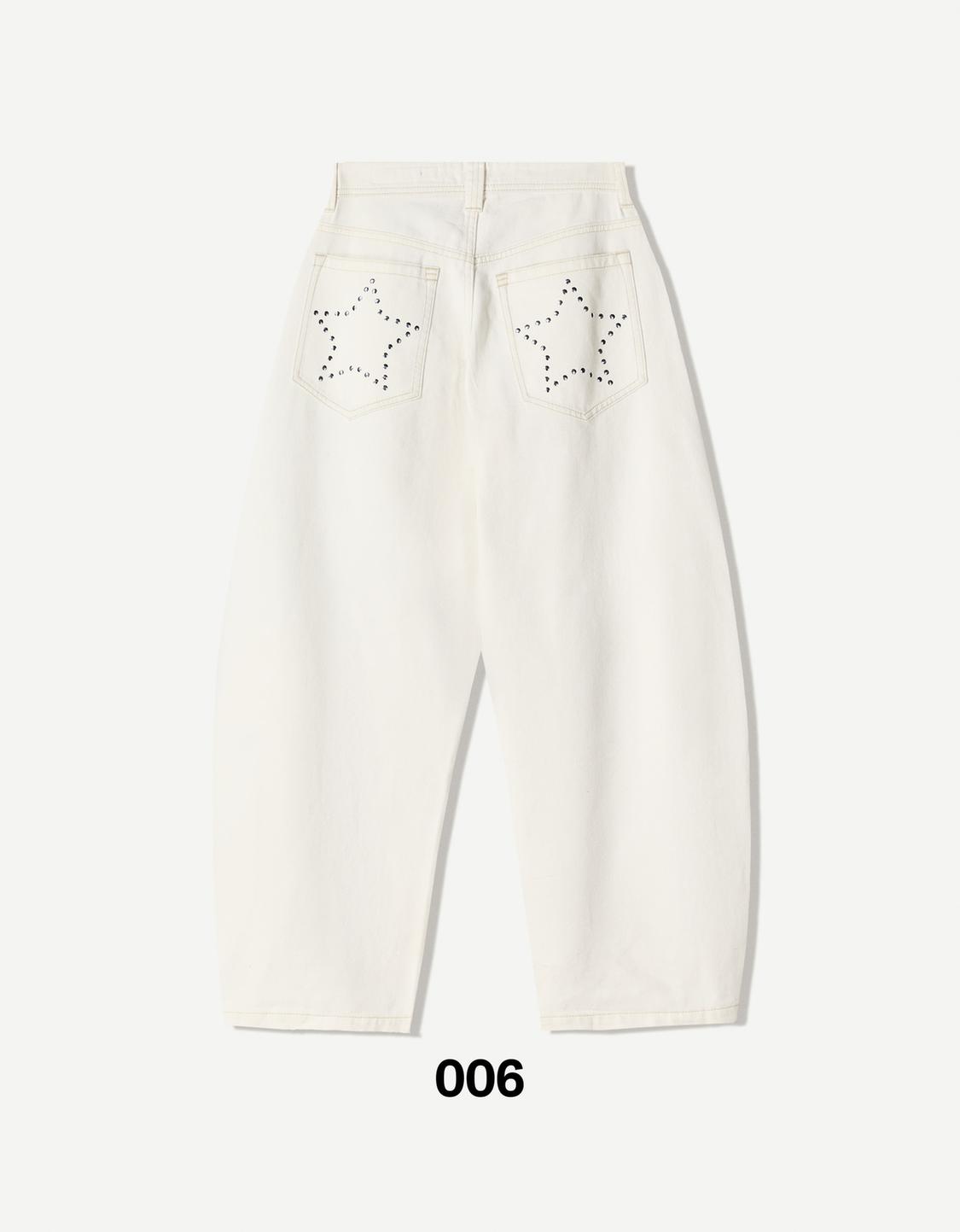 Studded barrel trousers