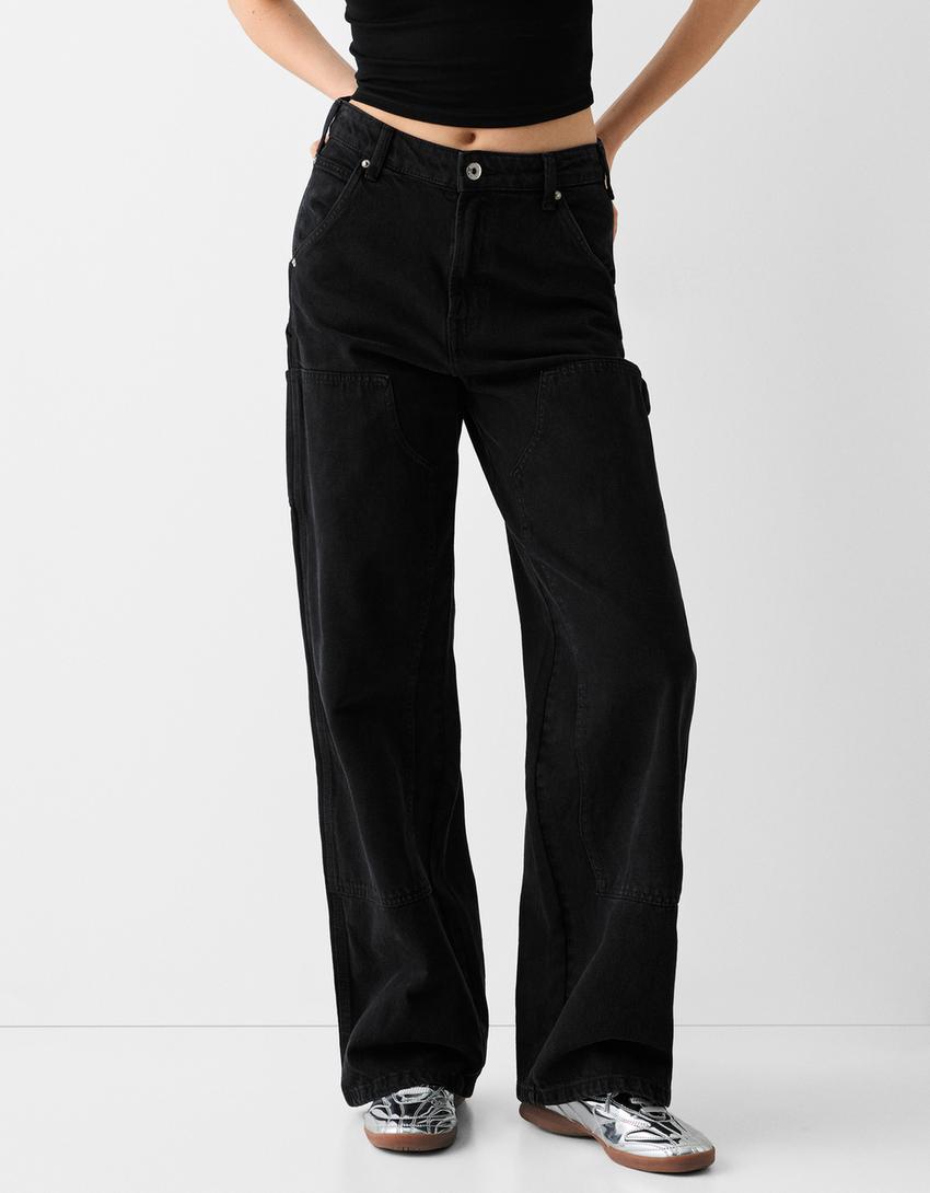 Twill carpenter pants-Grey-1