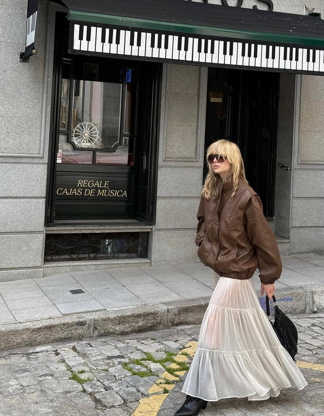 Faux leather oversize jacket