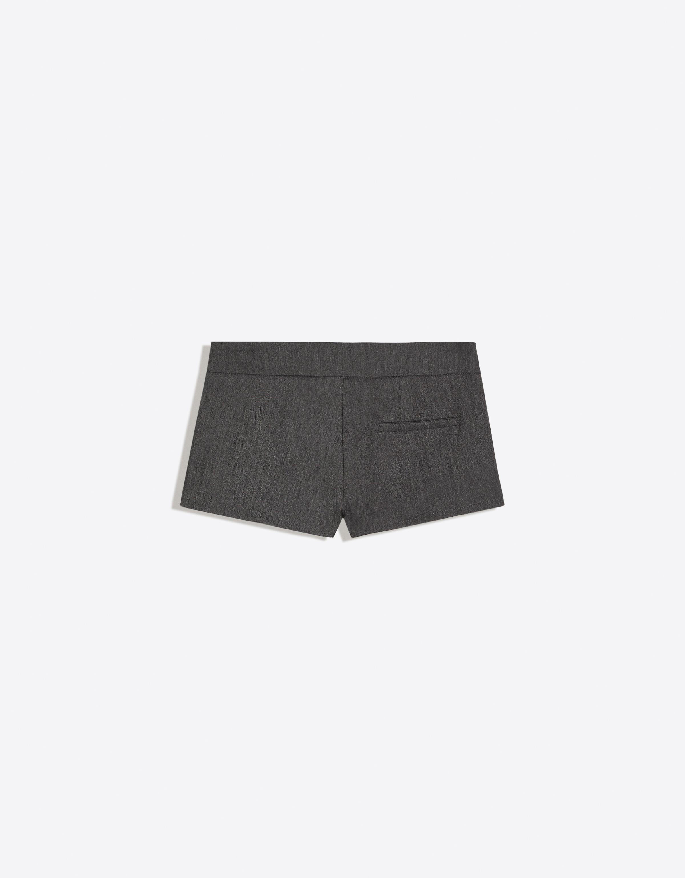 Bengaline shorts with buttons — Grey