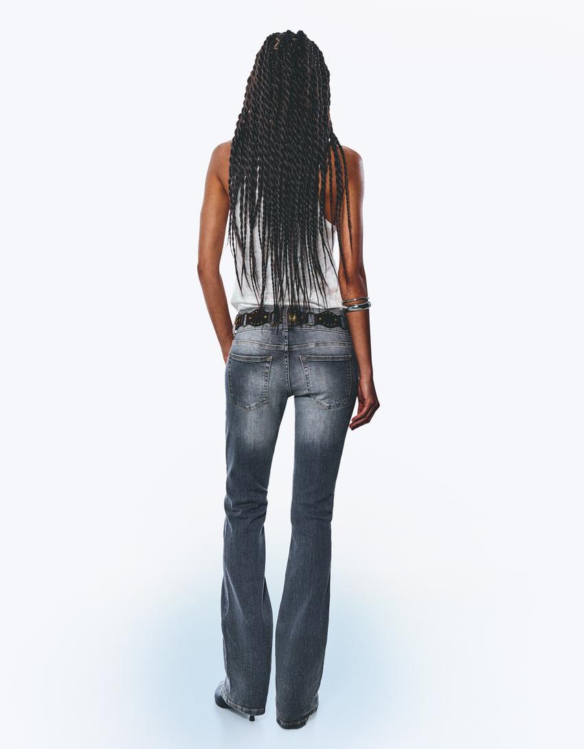 Low-rise bootcut jeans-Grey-1