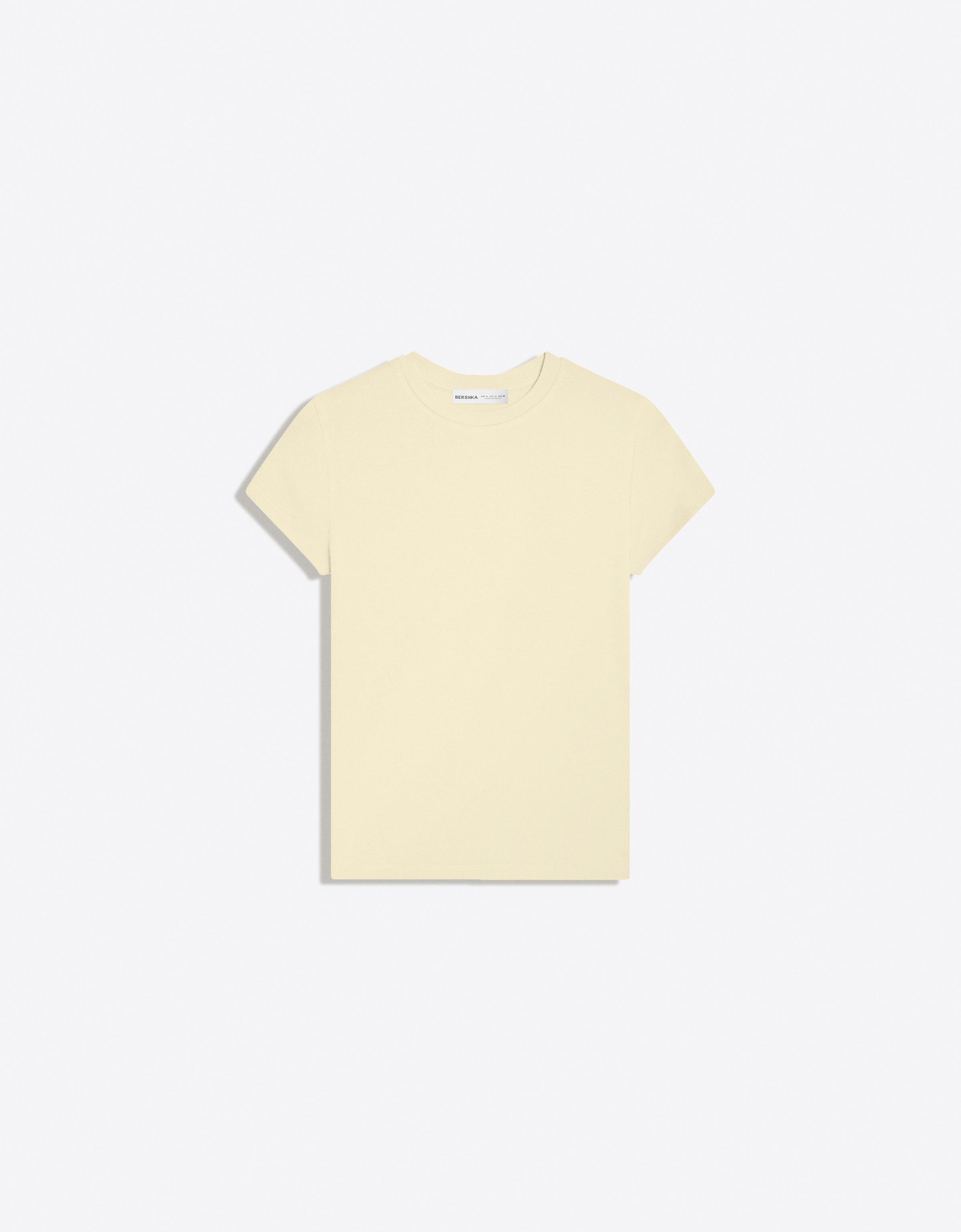 Short sleeve round neck T-shirt — Yellow