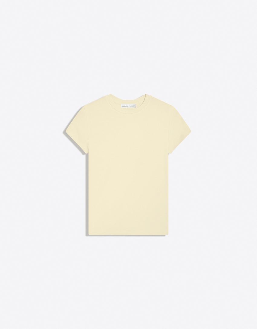 Camiseta manga corta cuello redondo-Amarillo