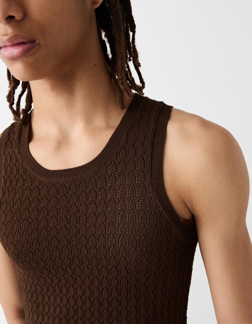 Débardeur en maille-Marron-6
