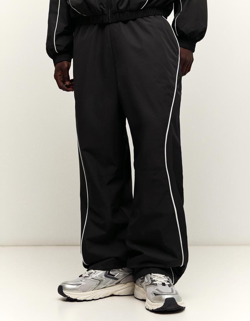 Technical baggy trousers-Black