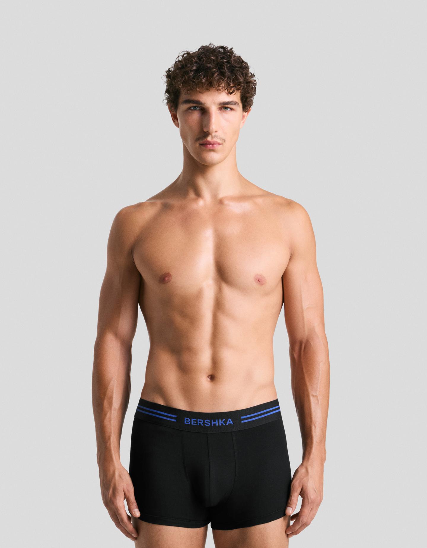 Bershka trójpak bokserek niebieski