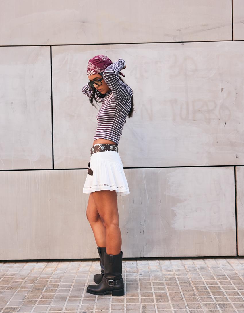 Flat Mid Leg Boots Ankle Boots Mid Calf Slouch Boots Flat Black