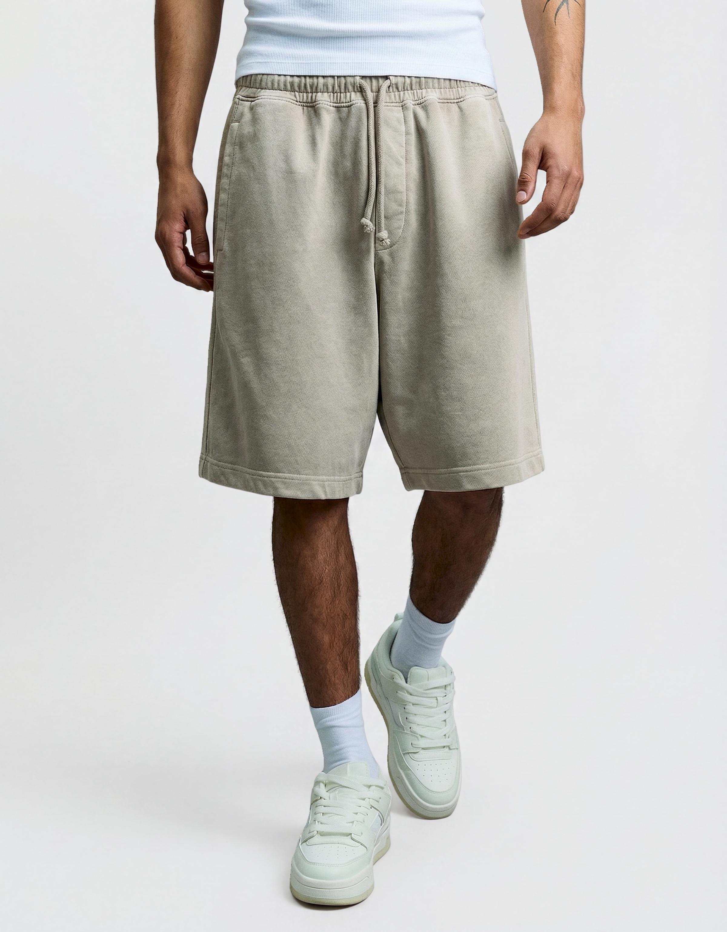 Boxy print Bermuda shorts — Grey