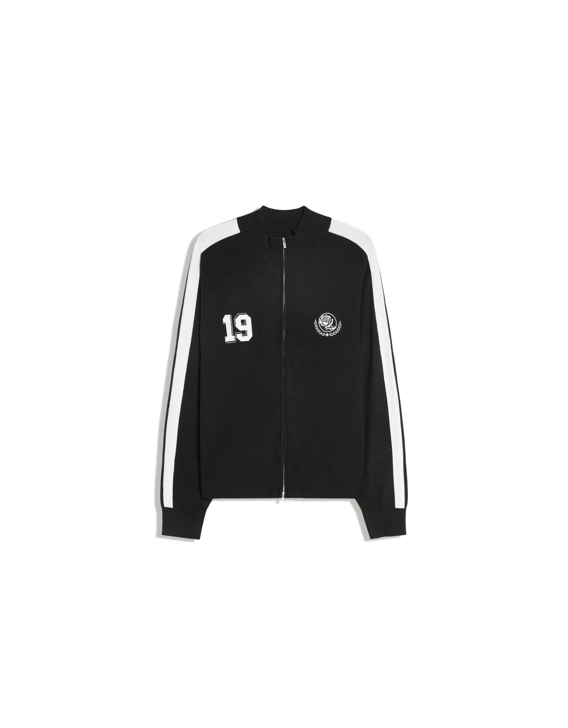Embroidered zip-up jacket — Black