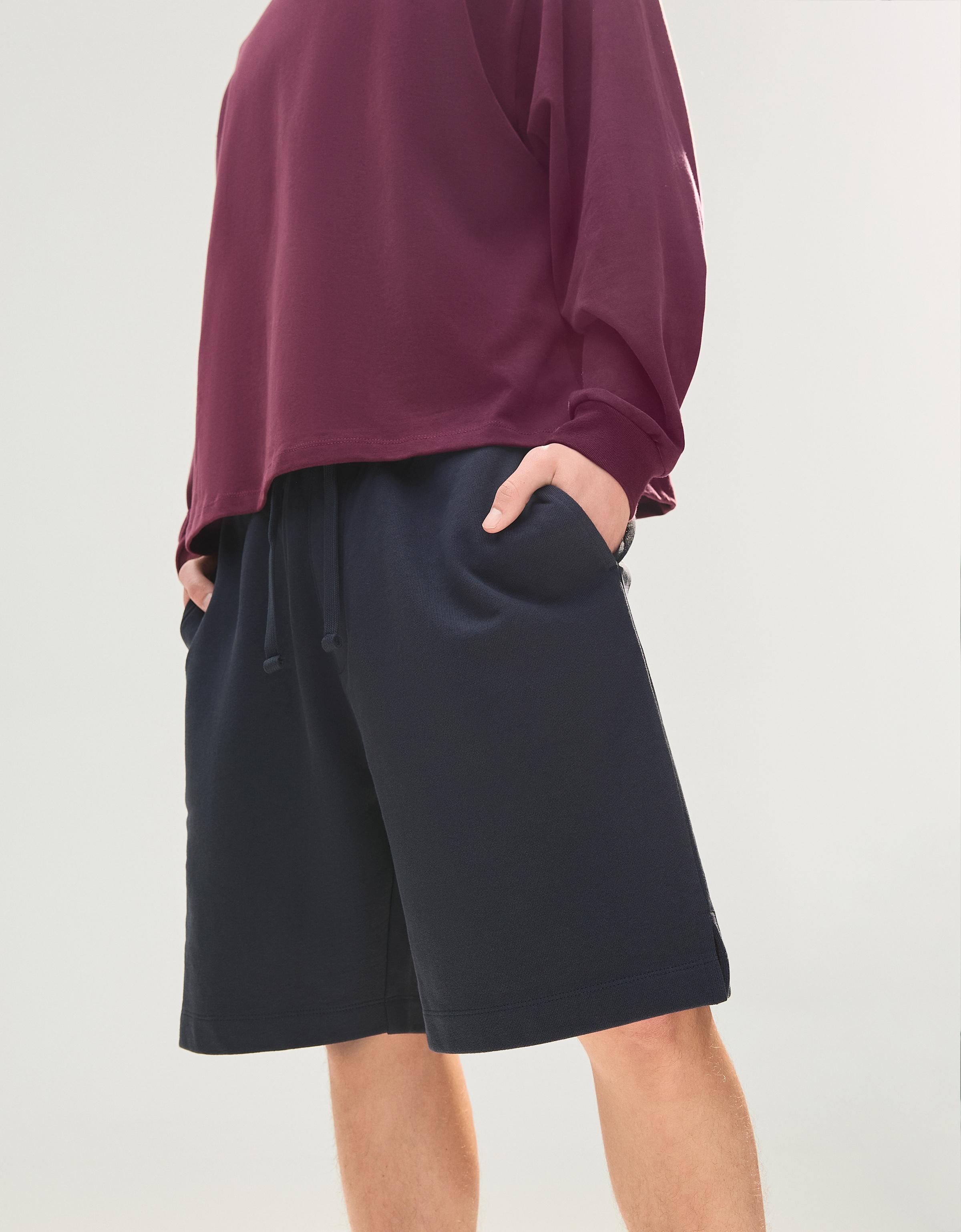 Plush Bermuda shorts — Navy