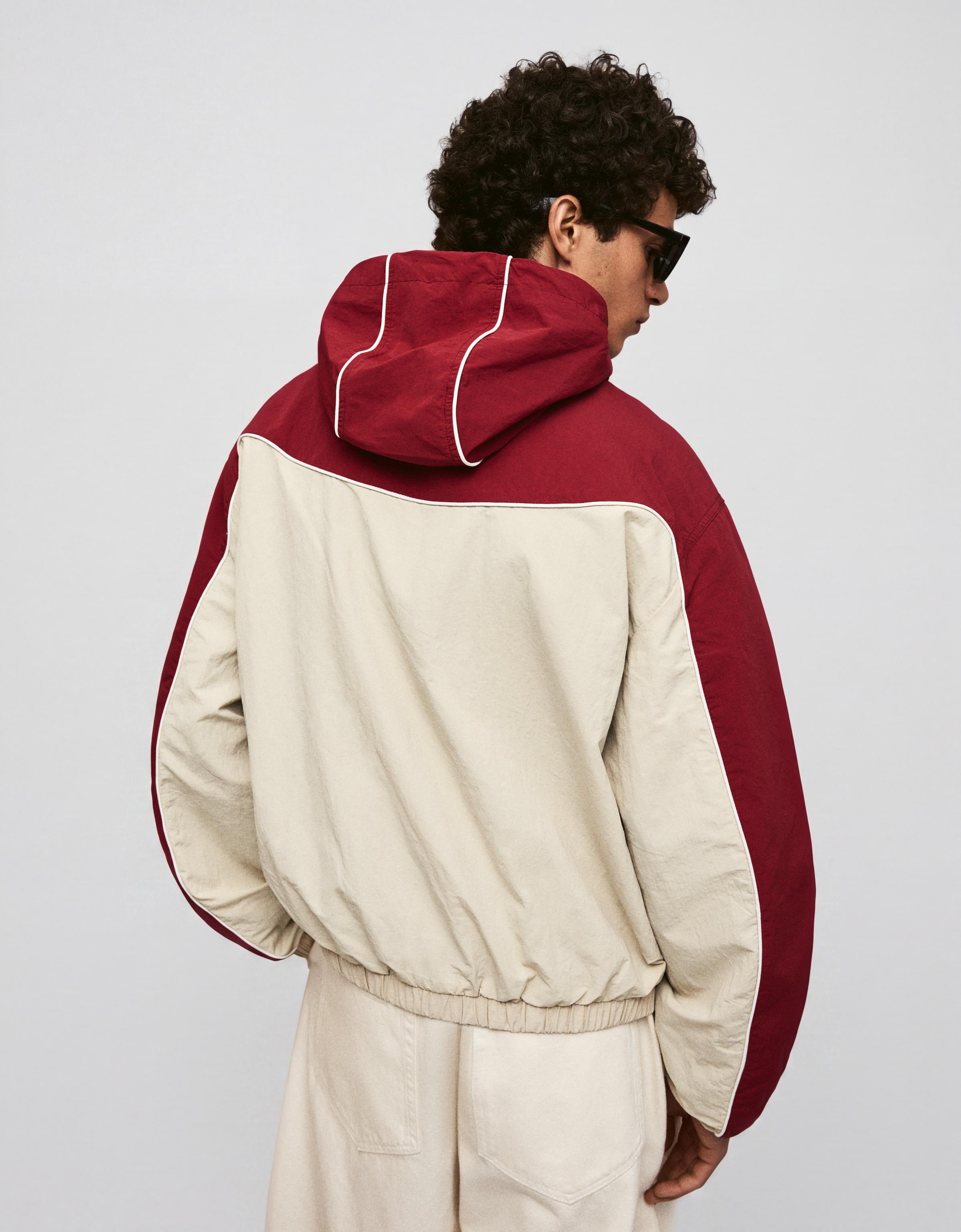 Hooded windbreaker jacket — Red