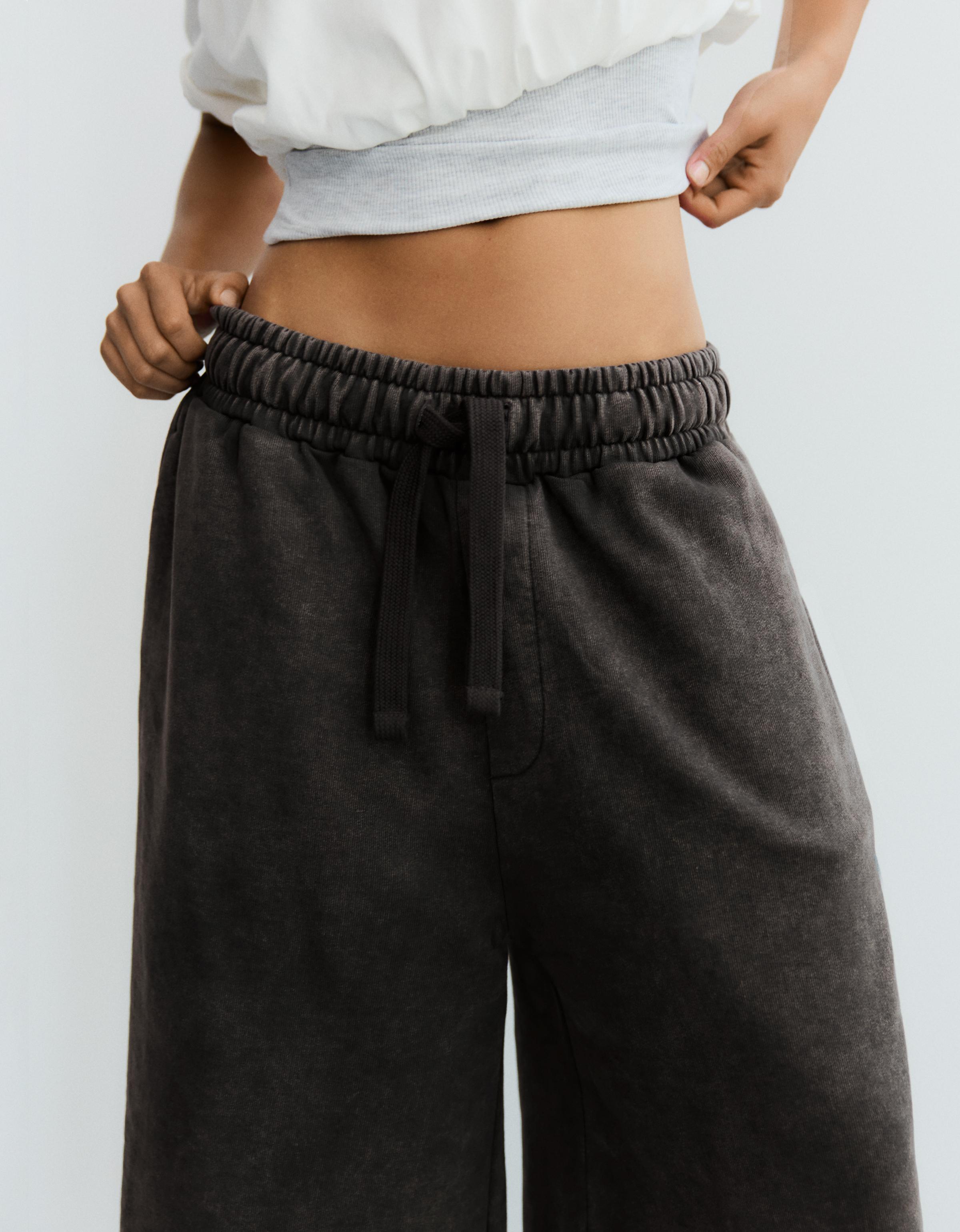 Boxy print Bermuda shorts — Grey