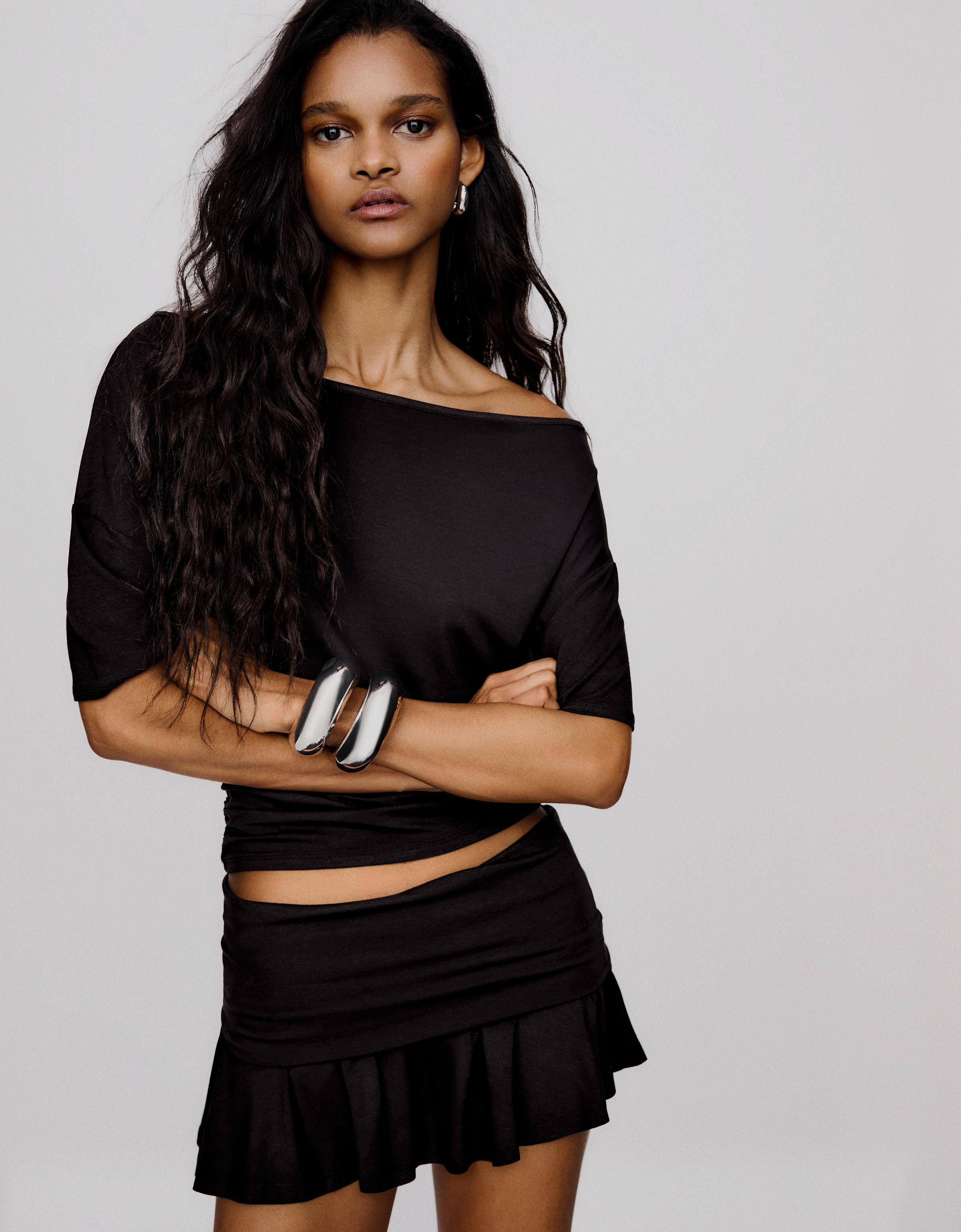 Çift beli volanlı mini etek - Görsel 62