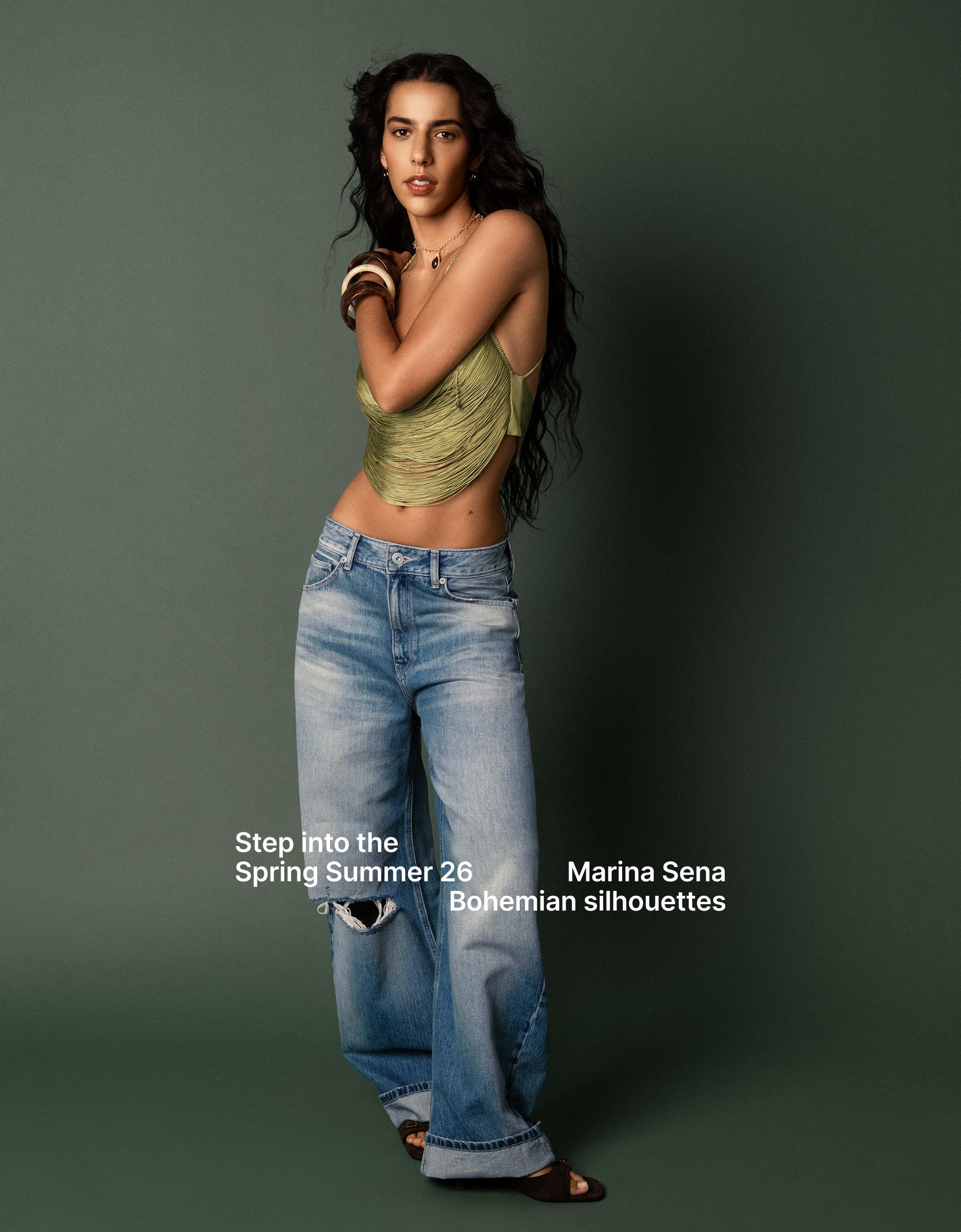 Distressed arkası tokalı balloon fit jean - Görsel 15