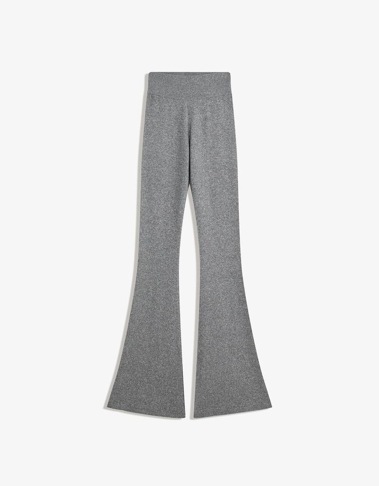 Flare trousers with ribbed waist